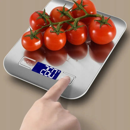 Tikslios elektroninės virtuvinės ir juvelyrinės svarstyklės 10 kg 1 g, su taros funkcija, LCD ekranu ir baterijomis