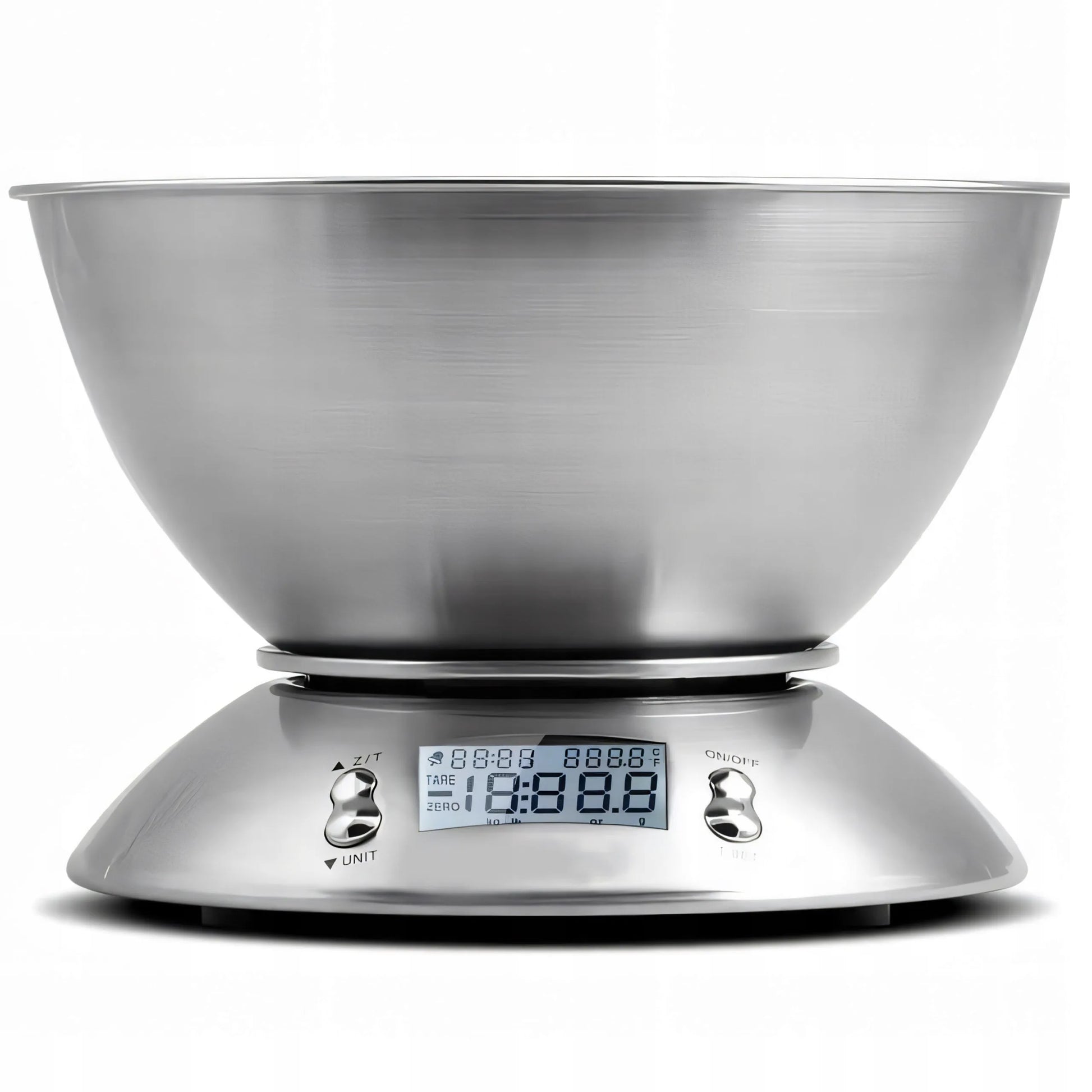 TIKSLIOS ELEKTRONINĖS VIRTUVINĖS SVARSTYKLĖS SU DUBENIU 1G-5KG INOX LAIKMATIS TERMOMETRAS