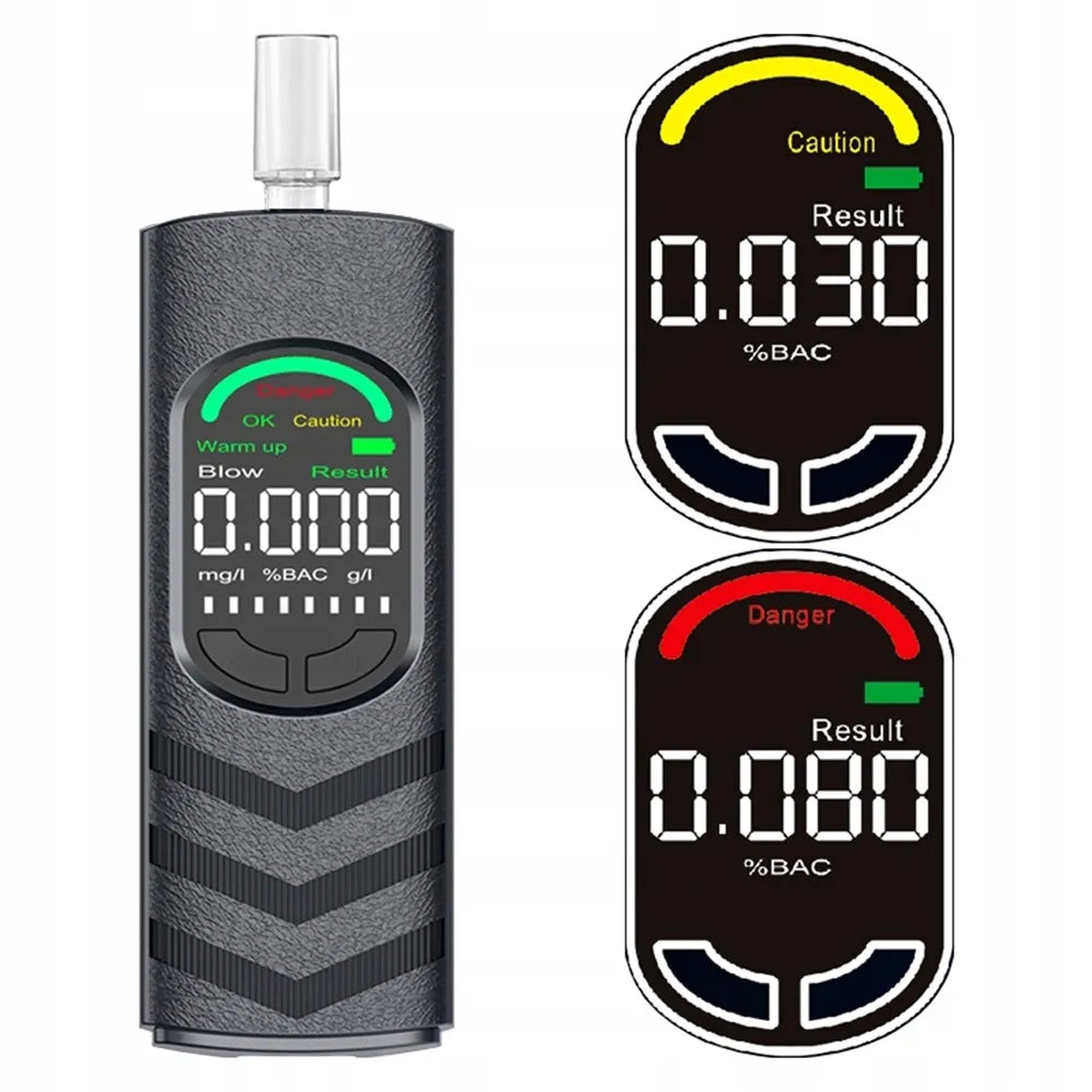 Tikslus skaitmeninis elektrocheminis alkotesteris su LCD ekranu ir 5 antgaliais