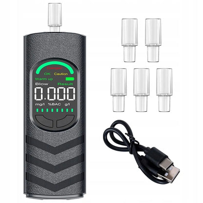 Tikslus skaitmeninis elektrocheminis alkotesteris su LCD ekranu ir 5 antgaliais