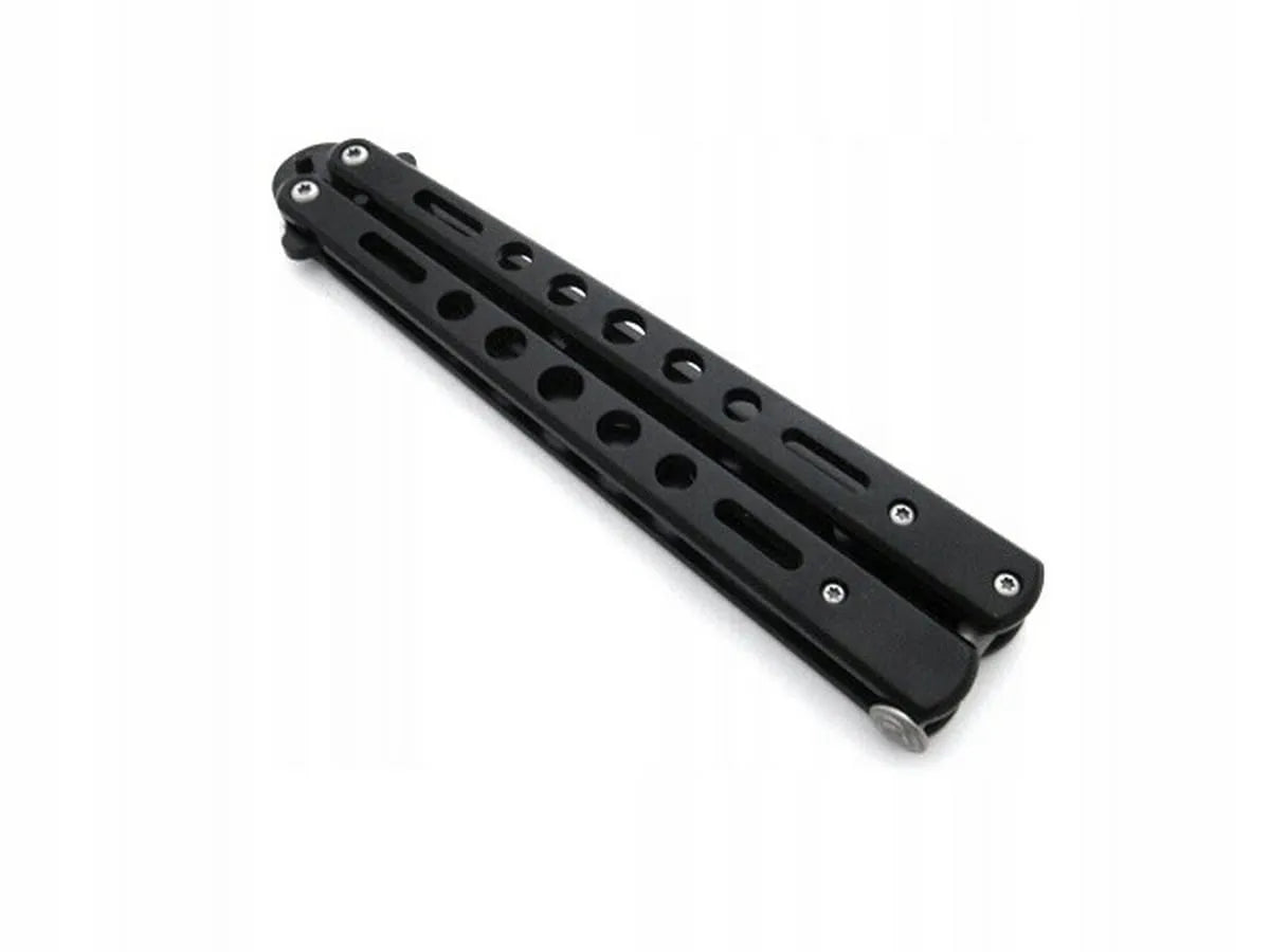 Treniruojamasis balisong peilis, juodas su dėklu
