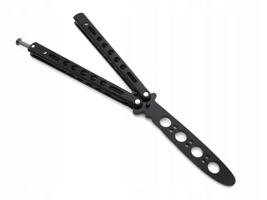 Treniruojamasis balisong peilis, juodas su dėklu