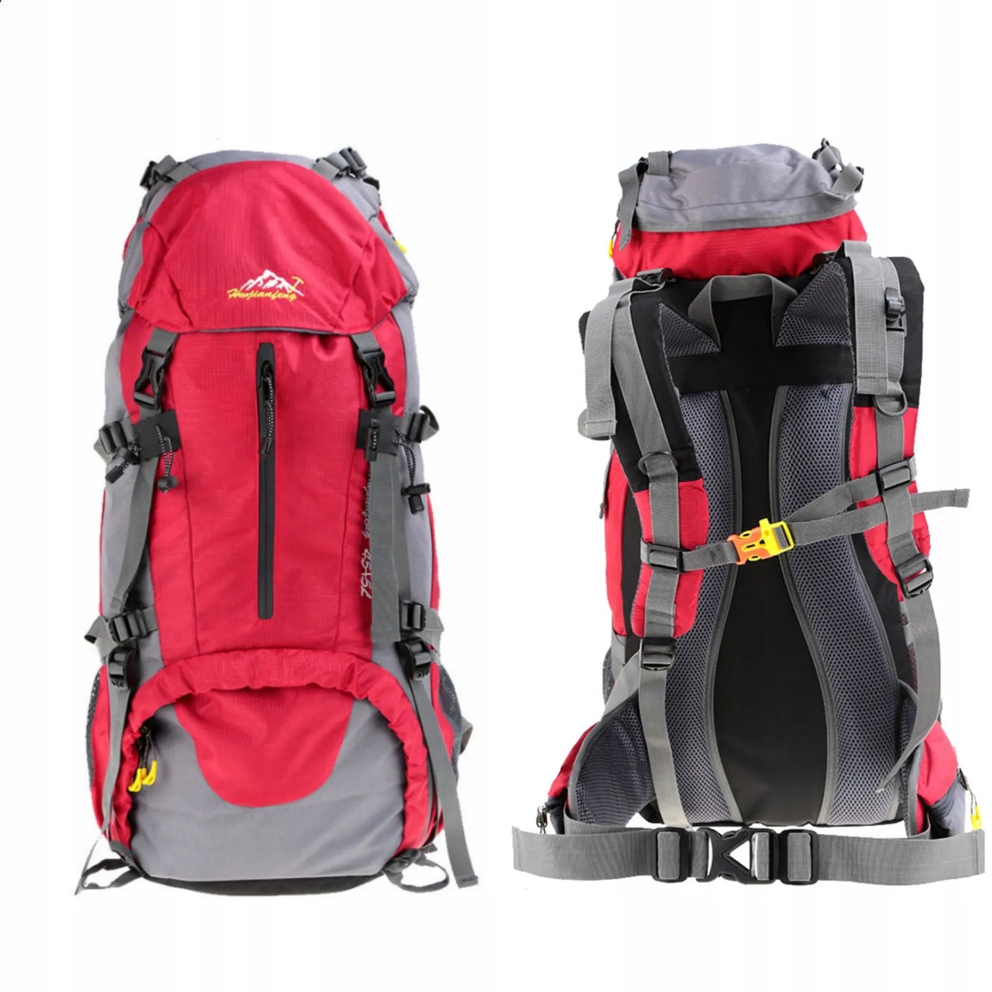 Turistinė kuprinė 45+5l Climber 1 RAUDONA su uždangalu nuo lietaus