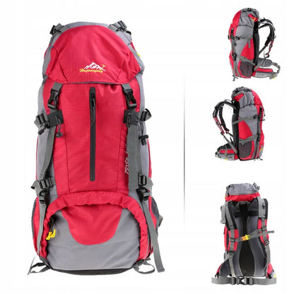 Turistinė kuprinė 45+5l Climber 1 RAUDONA su uždangalu nuo lietaus