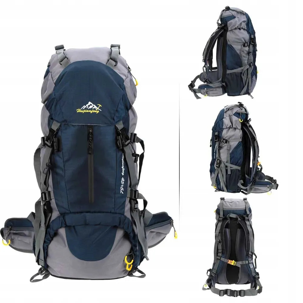 Turistinė kuprinė 45+5l Climber 1, tamsiai mėlyna, su apsauga nuo lietaus