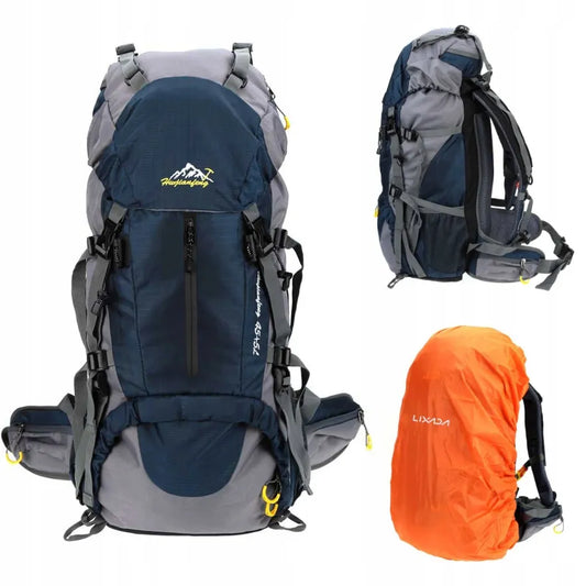 Turistinė kuprinė 45+5l Climber 1, tamsiai mėlyna, su apsauga nuo lietaus