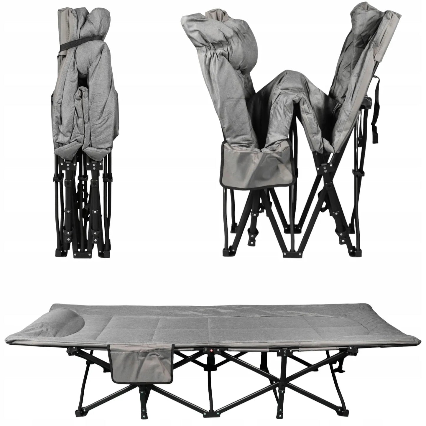 Turistinė lova Goliat 190x68 cm sulankstoma patogi lauko gultas