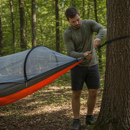Turistinis hamakas su tinkleliu nuo uodų