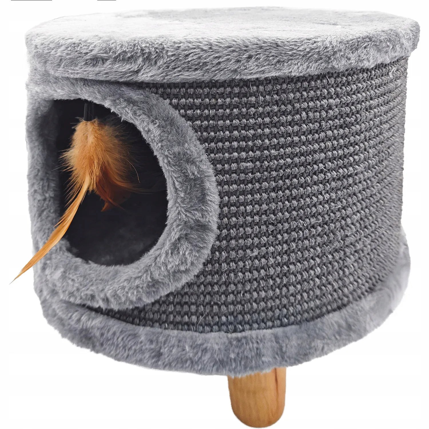 Tvirta kačių draskyklė, namelis-būdelė su guoliu 38 cm + žaislas
