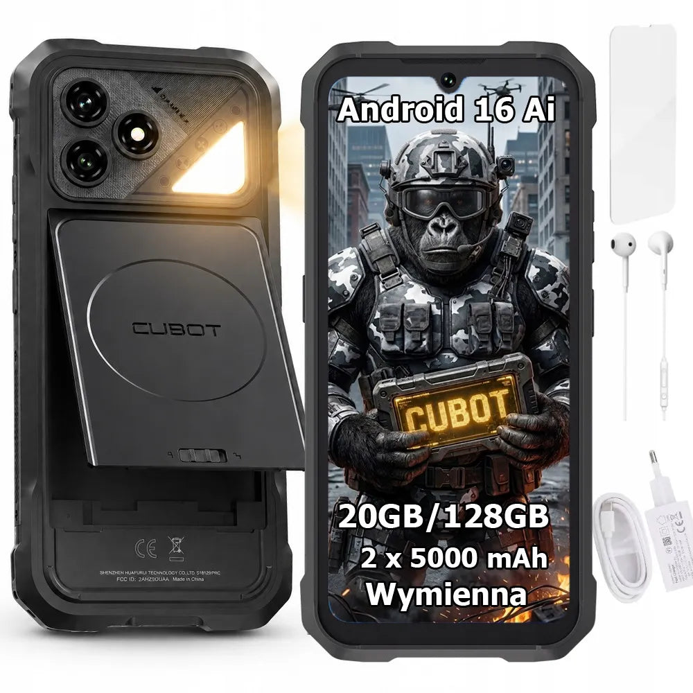 Tvirtas karinis išmanusis telefonas CUBOT KINGKONG DURA 20/128 GB su keičiama baterija