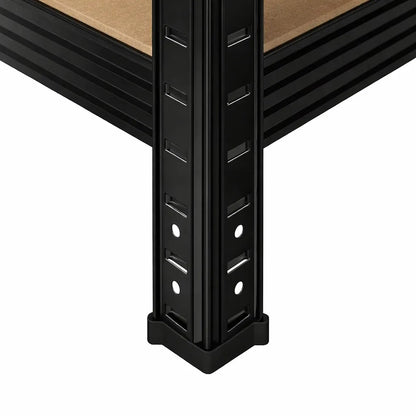 Tvirtas metalinis sandėlio lentynų komplektas 180x90x40 cm, cinkuotas, 5 MDF lentynos, 180 kg/lentynai, 900 kg