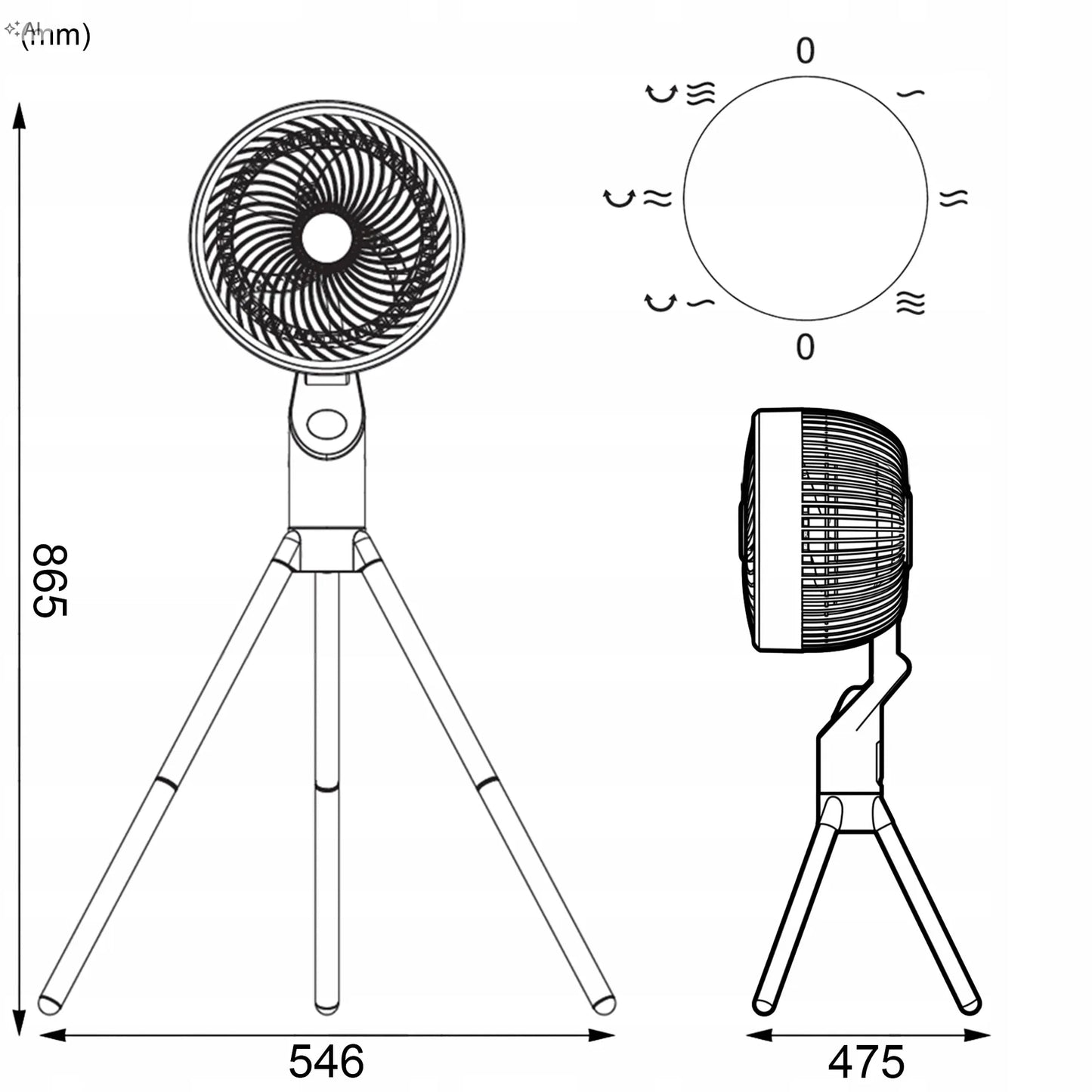 Tylus pastatomas ventiliatorius Spacetronik AirPuff 3 su aromaterapija ir osciliacija