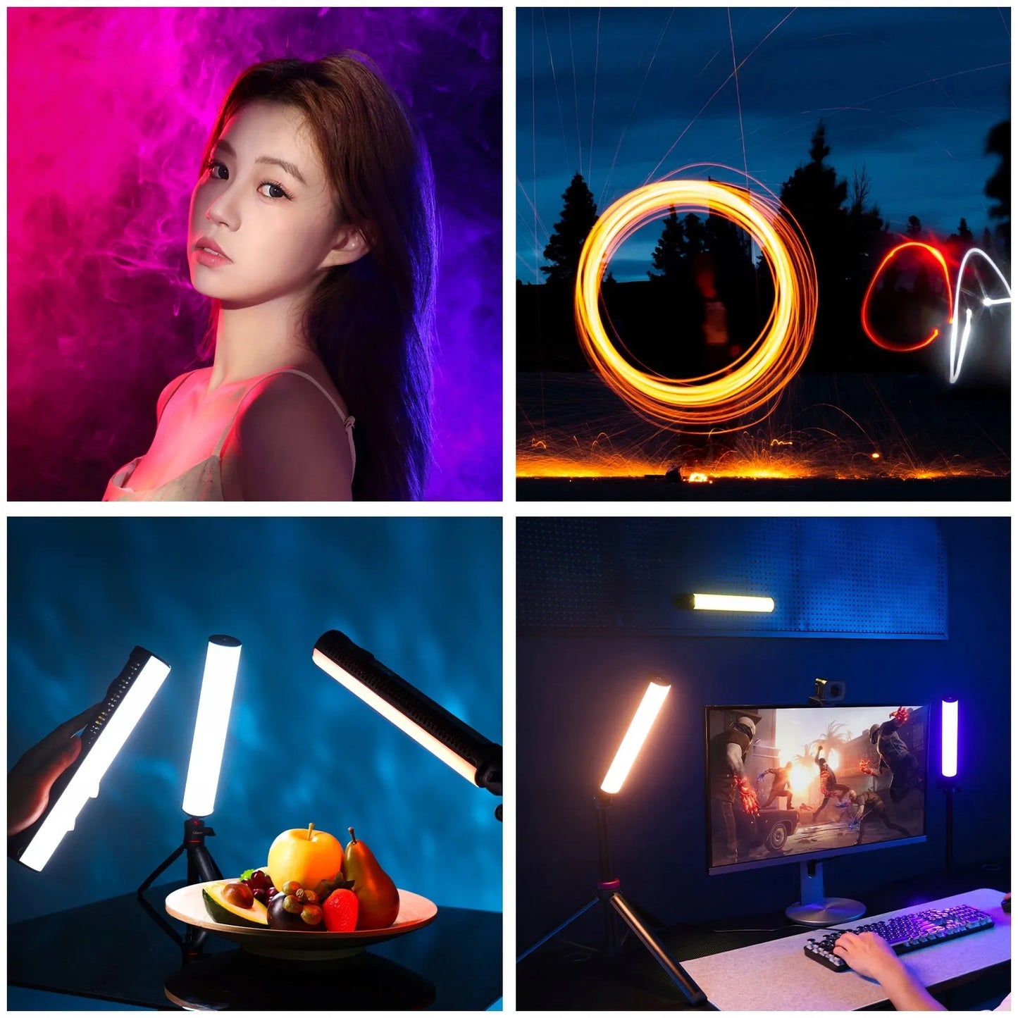 ULANZI B15 RGB 15W LED lempa fotografijai video studijai fotoaparatui kamerai VLOG