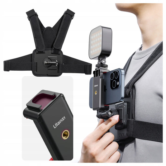 ULANZI CM028 GO-QUICK II krūtinės diržai GoPro, DJI, Insta360 kameroms ir išmaniesiems telefonams