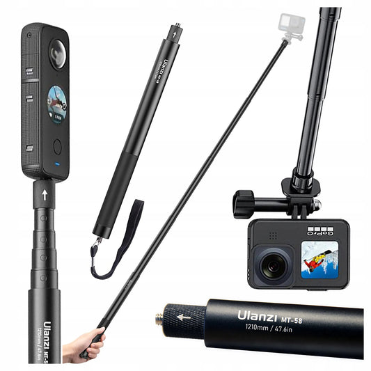 Ulanzi MT-58 monopodas, skirtas „Insta360“ nematomai asmenukių lazdelei, 1210 mm