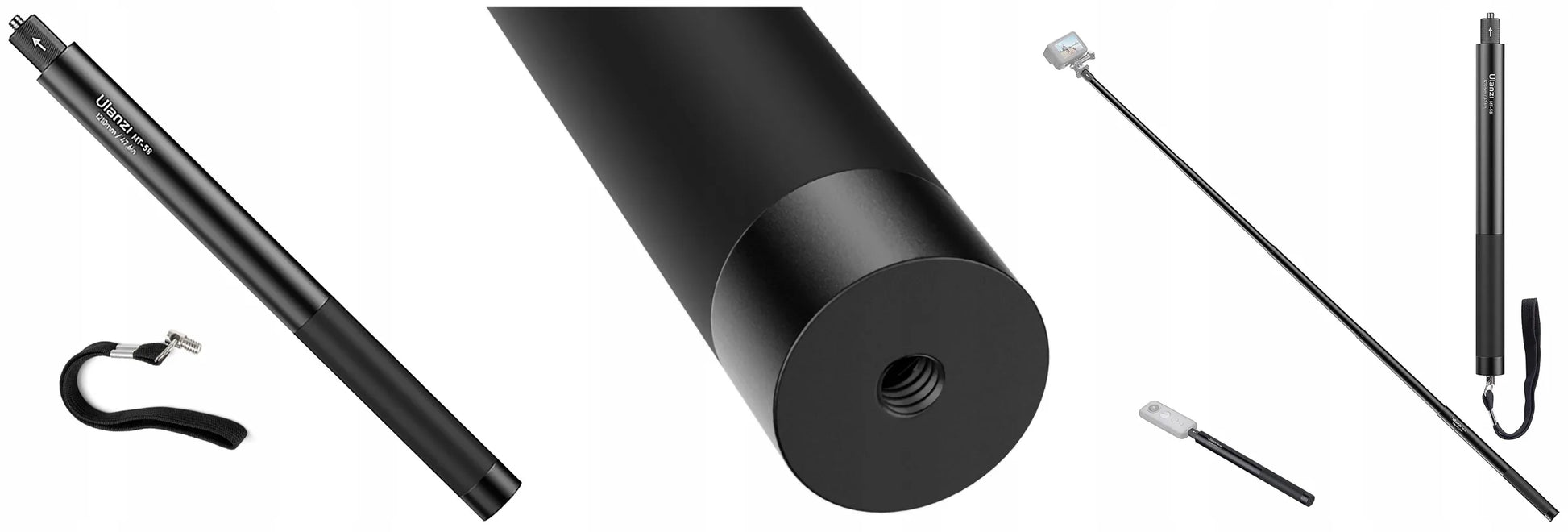 Ulanzi MT-58 monopodas, skirtas „Insta360“ nematomai asmenukių lazdelei, 1210 mm