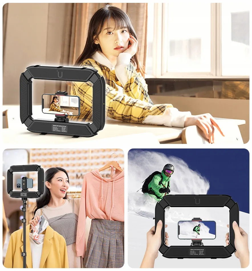 Ulanzi U200 stabilizatorius, telefono stovas ir LED lempa