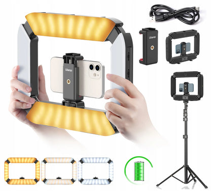 Ulanzi U200 stabilizatorius, telefono stovas ir LED lempa