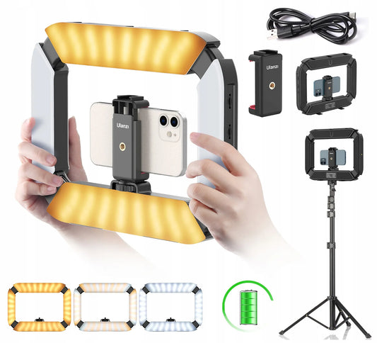 Ulanzi U200 stabilizatorius, telefono stovas ir LED lempa