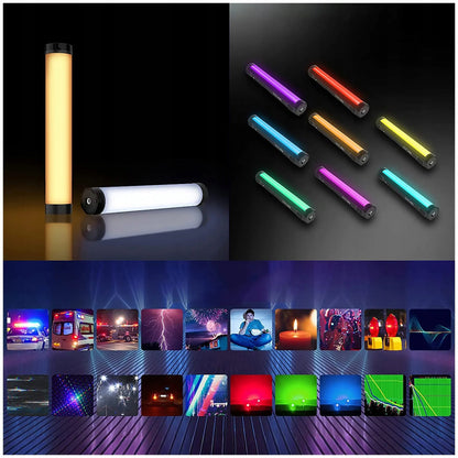 Ulanzi VL110 RGB šviesos diodų lempa, nuolatinis apšvietimas, šviesos lazda 1/4 colio jungtis + magnetas