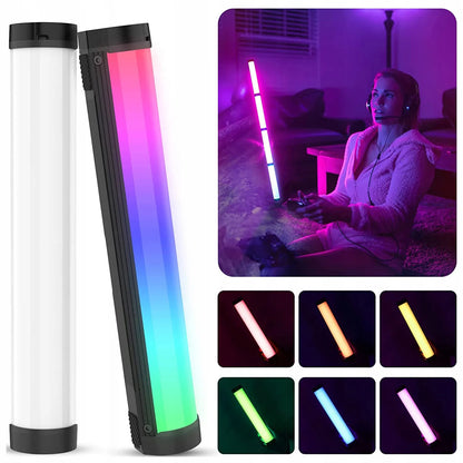 Ulanzi VL110 RGB šviesos diodų lempa, nuolatinis apšvietimas, šviesos lazda 1/4 colio jungtis + magnetas