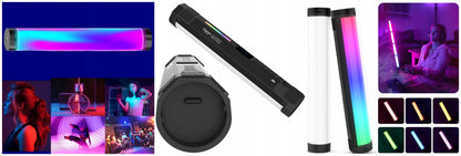 Ulanzi VL110 RGB šviesos diodų lempa, nuolatinis apšvietimas, šviesos lazda 1/4 colio jungtis + magnetas
