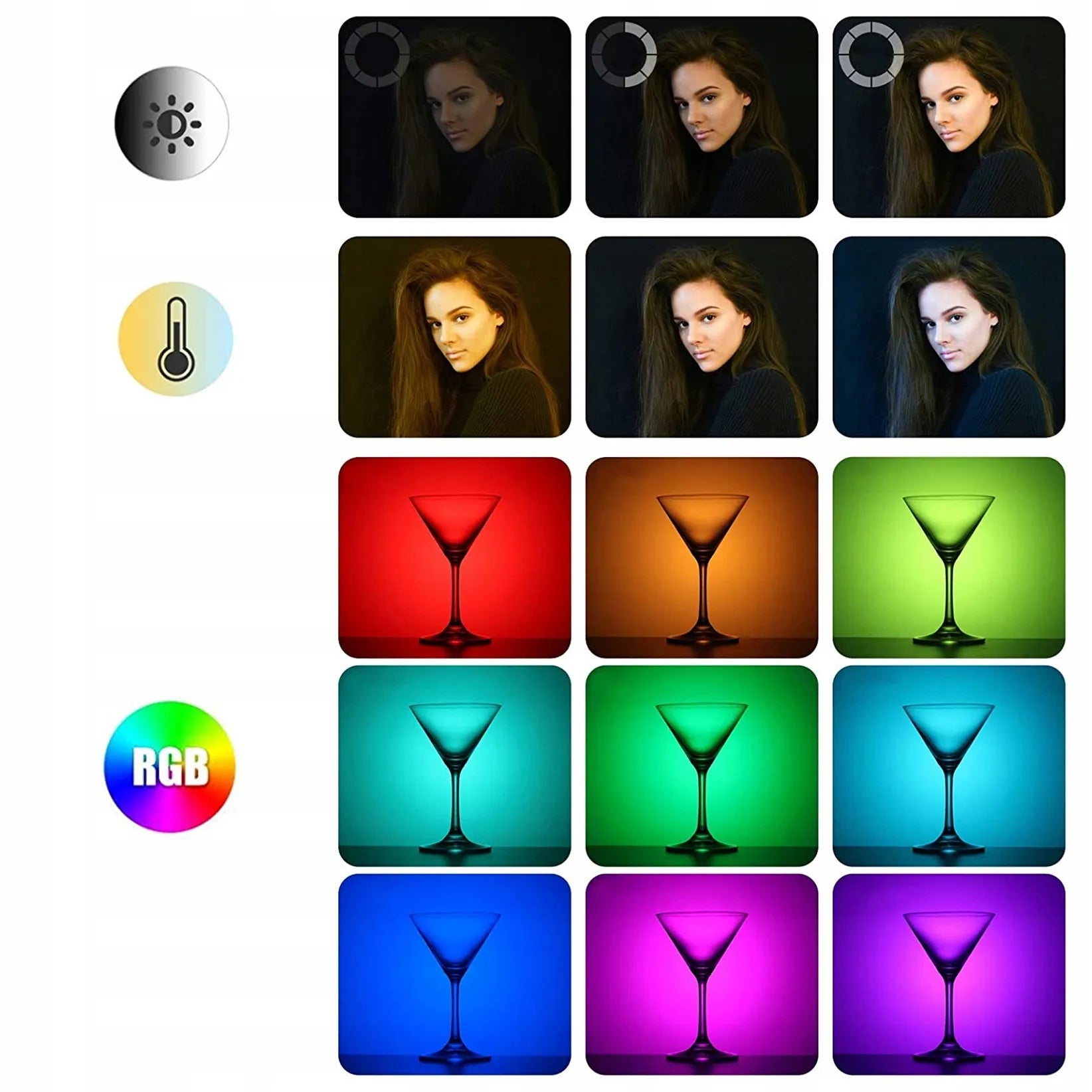 Ulanzi VL120 RGB LED lempa vaizdo kamerai, akumuliatorius 3100 mAh + priedai
