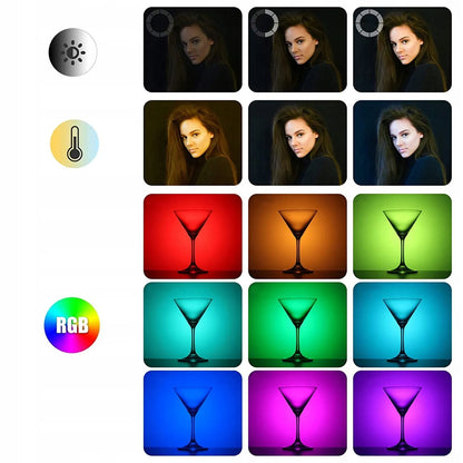 Ulanzi VL120 RGB LED lempa vaizdo kamerai, akumuliatorius 3100 mAh + priedai