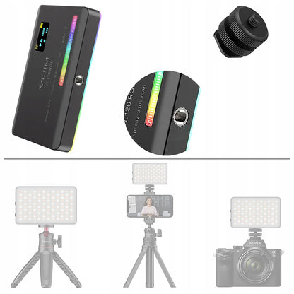 Ulanzi VL120 RGB LED lempa vaizdo kamerai, akumuliatorius 3100 mAh + priedai