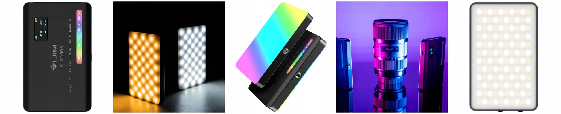 Ulanzi VL120 RGB LED lempa vaizdo kamerai, akumuliatorius 3100 mAh + priedai
