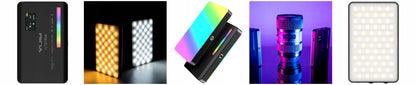 Ulanzi VL120 RGB LED lempa vaizdo kamerai, akumuliatorius 3100 mAh + priedai