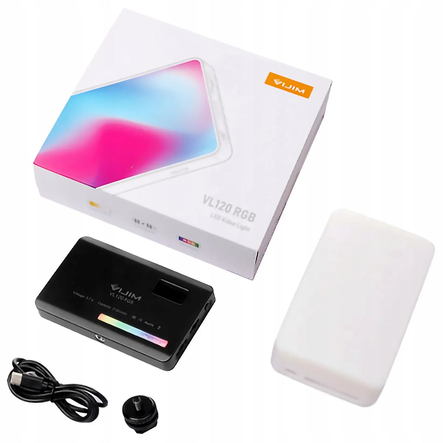 Ulanzi VL120 RGB LED lempa vaizdo kamerai, akumuliatorius 3100 mAh + priedai