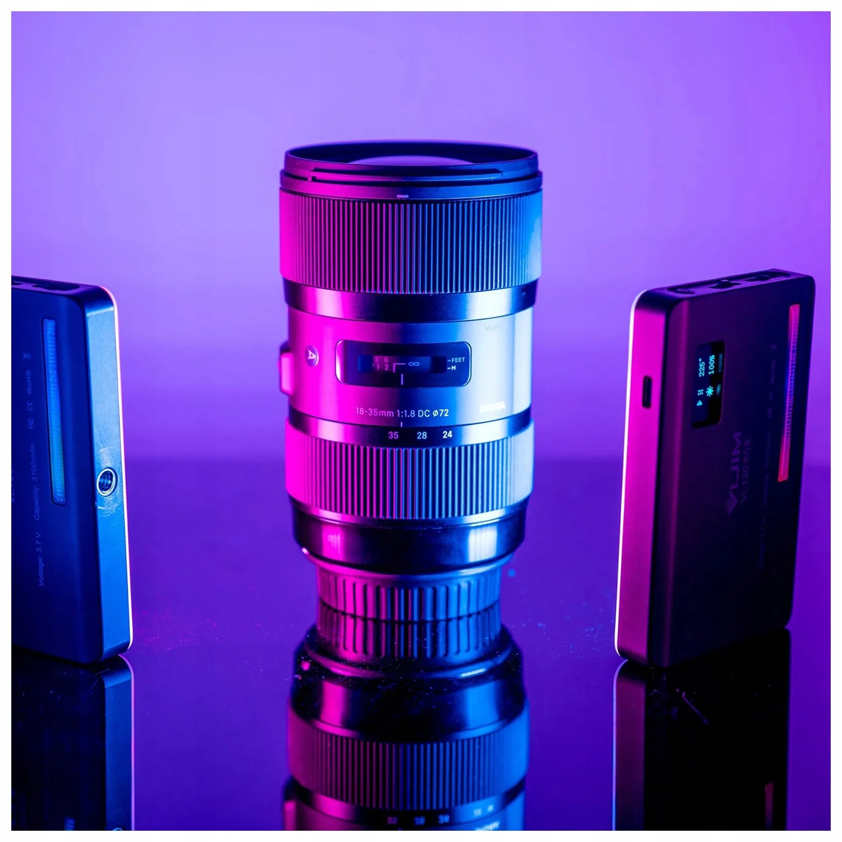 Ulanzi VL120 RGB LED lempa vaizdo kamerai, akumuliatorius 3100 mAh + priedai