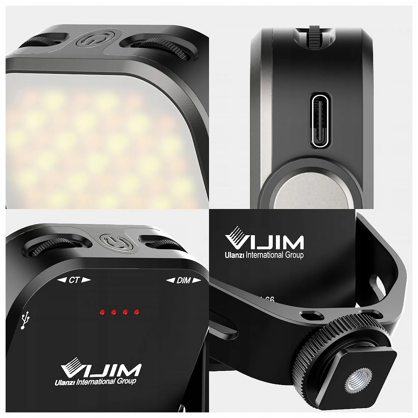 Ulanzi VL66 360 laipsnių besisukantis LED vaizdo apšvietimas 5W 2000mAh