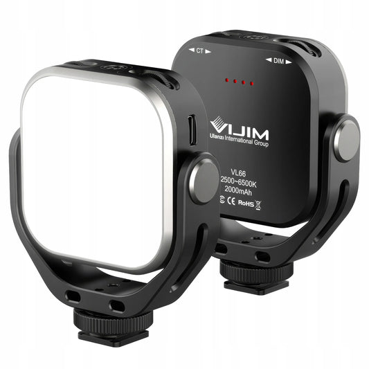 Ulanzi VL66 360 laipsnių besisukantis LED vaizdo apšvietimas 5W 2000mAh