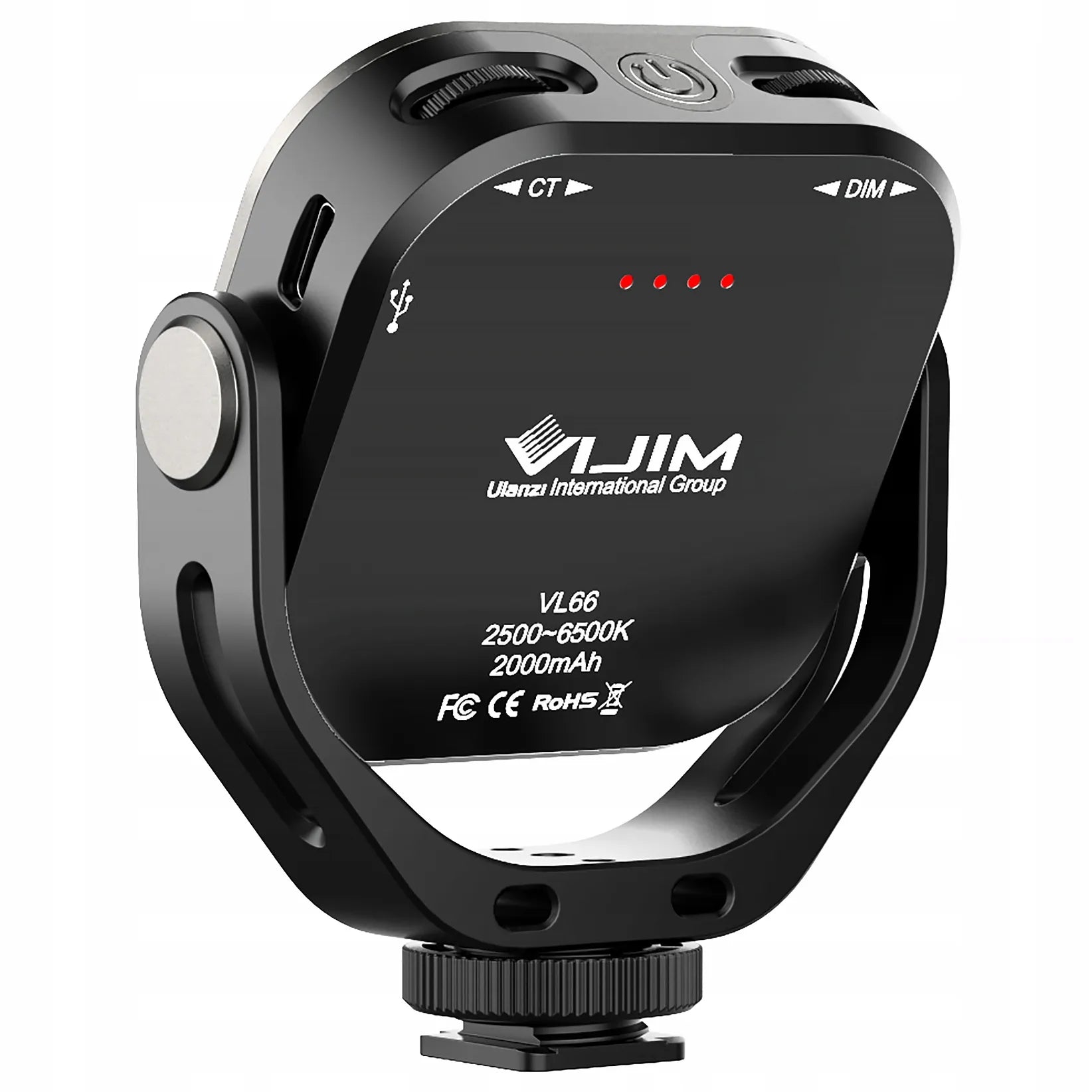 Ulanzi VL66 360 laipsnių besisukantis LED vaizdo apšvietimas 5W 2000mAh