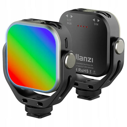 Ulanzi VL66 RGB LED lemputė fotoaparatui, išmaniajam telefonui, vaizdo įrašams, vlogams ir tiesioginėms transliacijoms, sukamoji