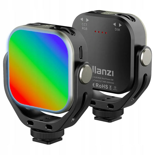 Ulanzi VL66 RGB LED lemputė fotoaparatui, išmaniajam telefonui, vaizdo įrašams, vlogams ir tiesioginėms transliacijoms, sukamoji