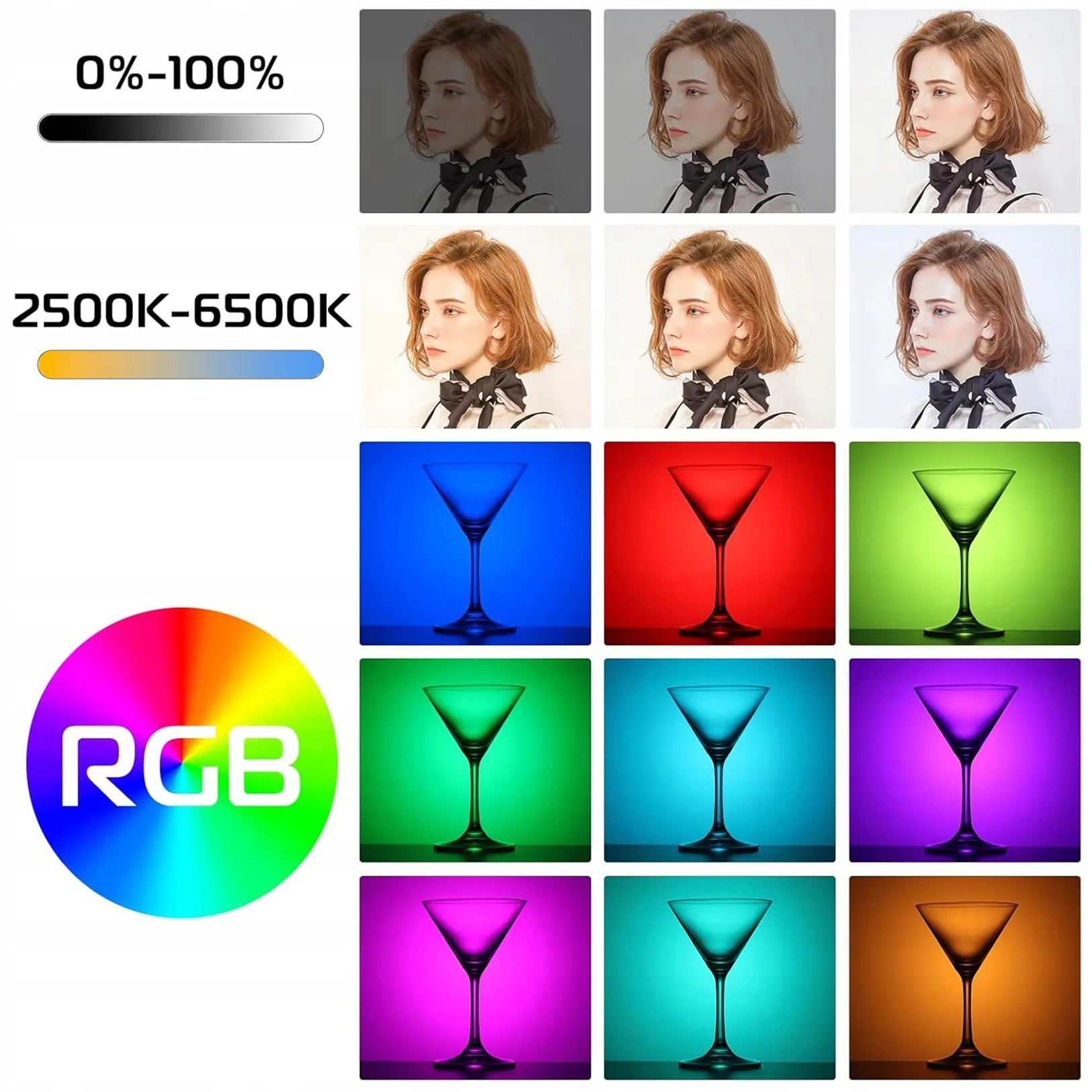 Ulanzi VL66 RGB LED lemputė fotoaparatui, išmaniajam telefonui, vaizdo įrašams, vlogams ir tiesioginėms transliacijoms, sukamoji