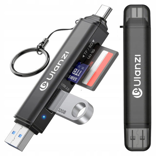Ulanzi X117 3-in-1 atminties kortelių skaitytuvas, skirtas Apple iPhone USB-C SD Micro SD ir USB atmintinėms