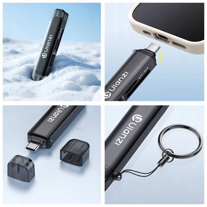 Ulanzi X117 3-in-1 atminties kortelių skaitytuvas, skirtas Apple iPhone USB-C SD Micro SD ir USB atmintinėms