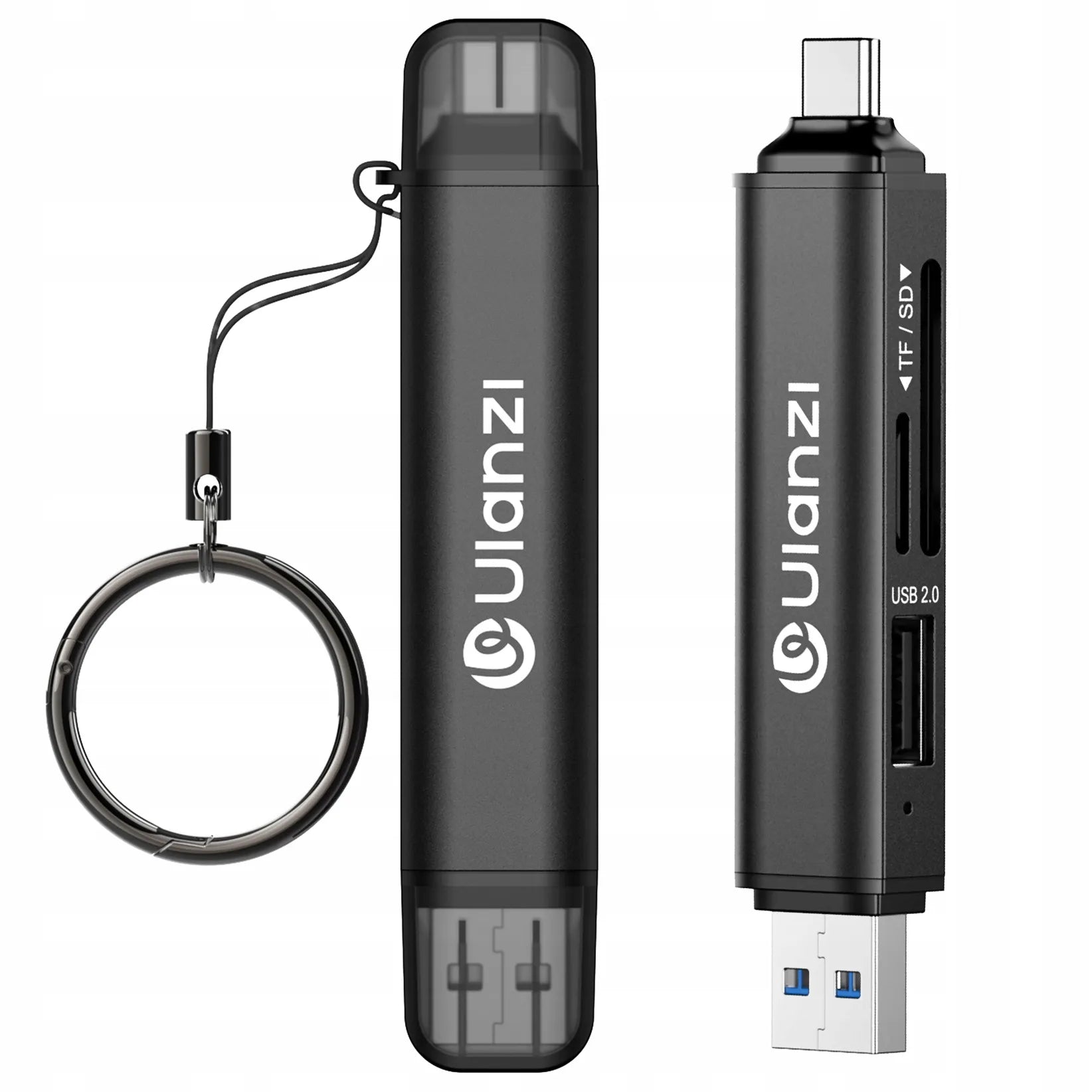 Ulanzi X117 3-in-1 atminties kortelių skaitytuvas, skirtas Apple iPhone USB-C SD Micro SD ir USB atmintinėms