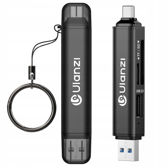 Ulanzi X117 3-in-1 atminties kortelių skaitytuvas, skirtas Apple iPhone USB-C SD Micro SD ir USB atmintinėms