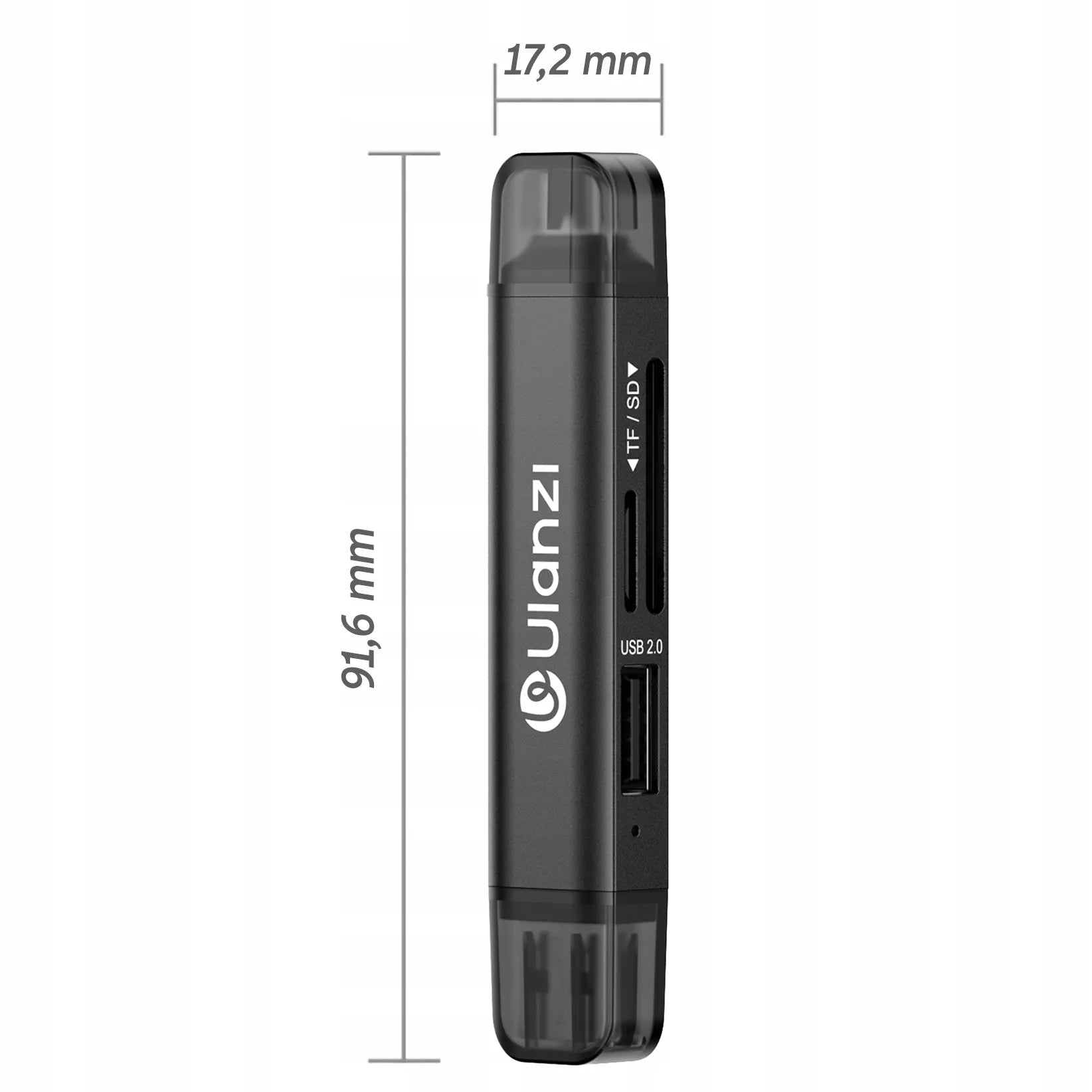 Ulanzi X117 3-in-1 atminties kortelių skaitytuvas, skirtas Apple iPhone USB-C SD Micro SD ir USB atmintinėms