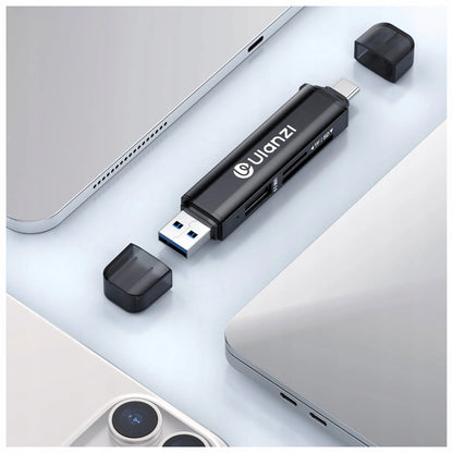 Ulanzi X117 3-in-1 atminties kortelių skaitytuvas, skirtas Apple iPhone USB-C SD Micro SD ir USB atmintinėms