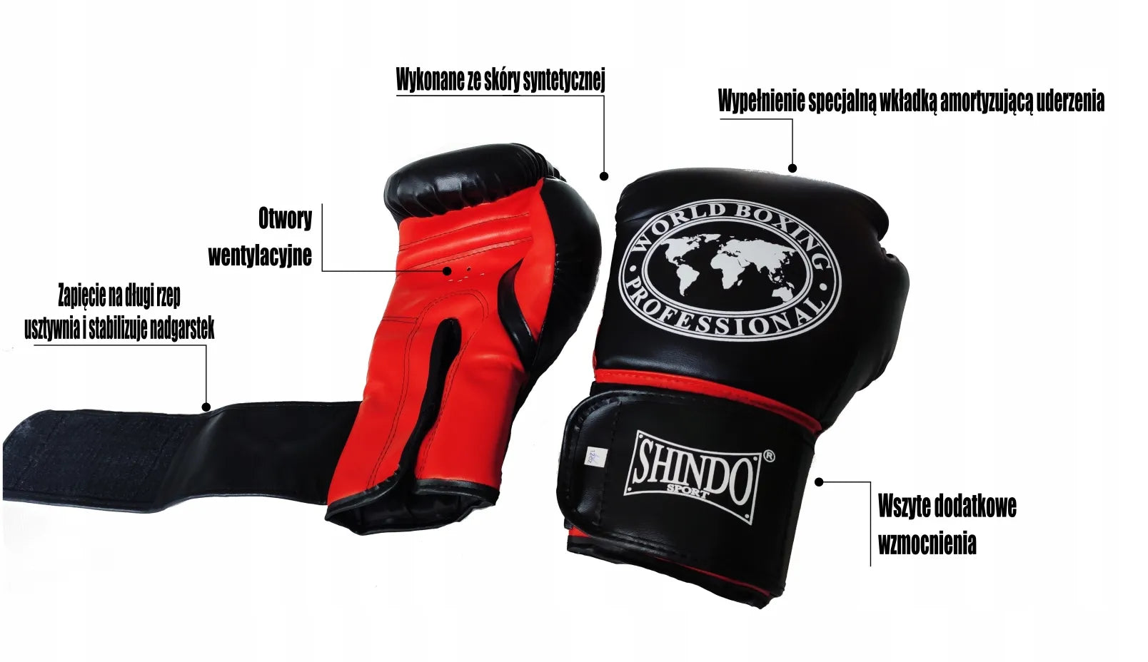 Universalios bokso pirštinės 12OZ Shindo Sport RB 62 C – boksui, kikboksui, MMA