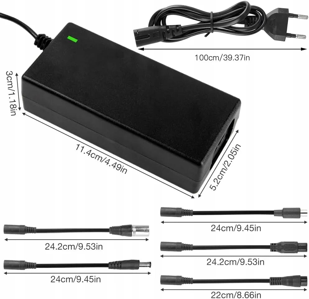 Universalus įkroviklis elektriniam paspirtukui 42V + jungtys