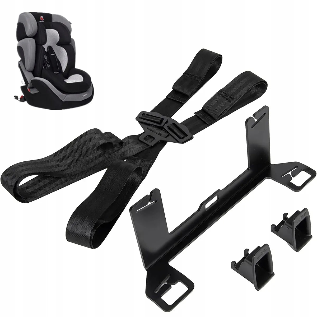 Universalus ISOFIX adapteris automobilinės kėdutės tvirtinimui patikimas montavimas