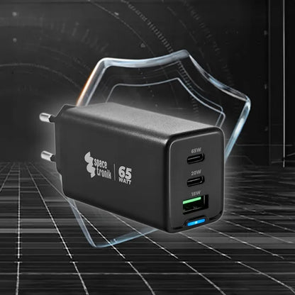 Universalus Spacetronik 65W 5A QC PD 3.0 3x USB tinklo įkroviklis