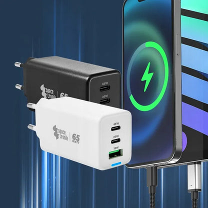 Universalus Spacetronik 65W 5A QC PD 3.0 3x USB tinklo įkroviklis